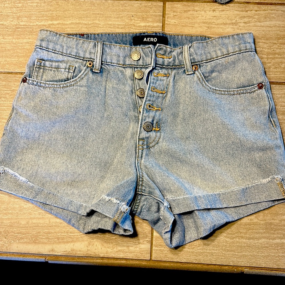 Aero Blue Jean Mom Shorts- Size 2, Like New